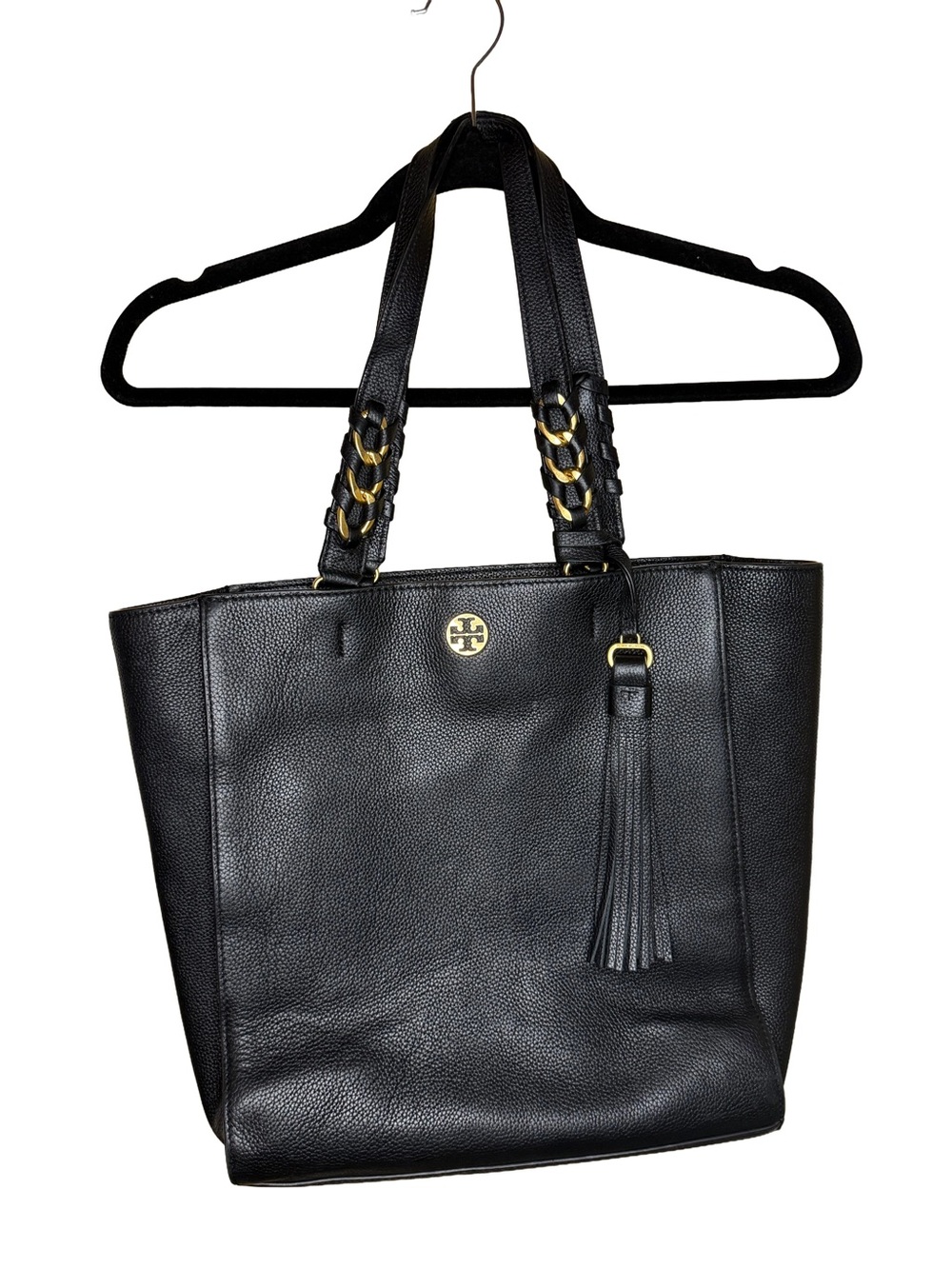 Tory Burch Black Brooke Leather Tote